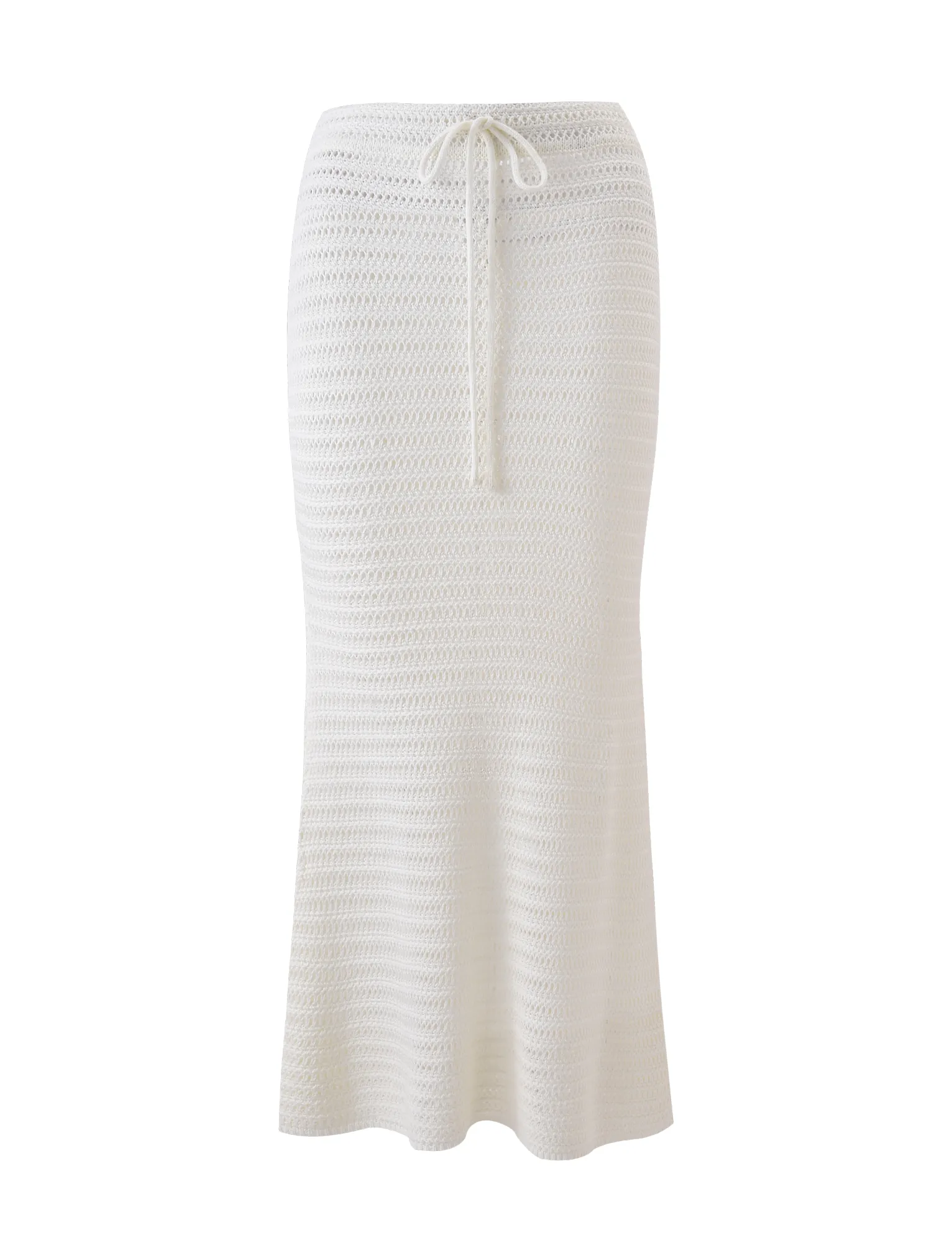 Push Button Closure EMELYN MIDI SKIRT - CREAM