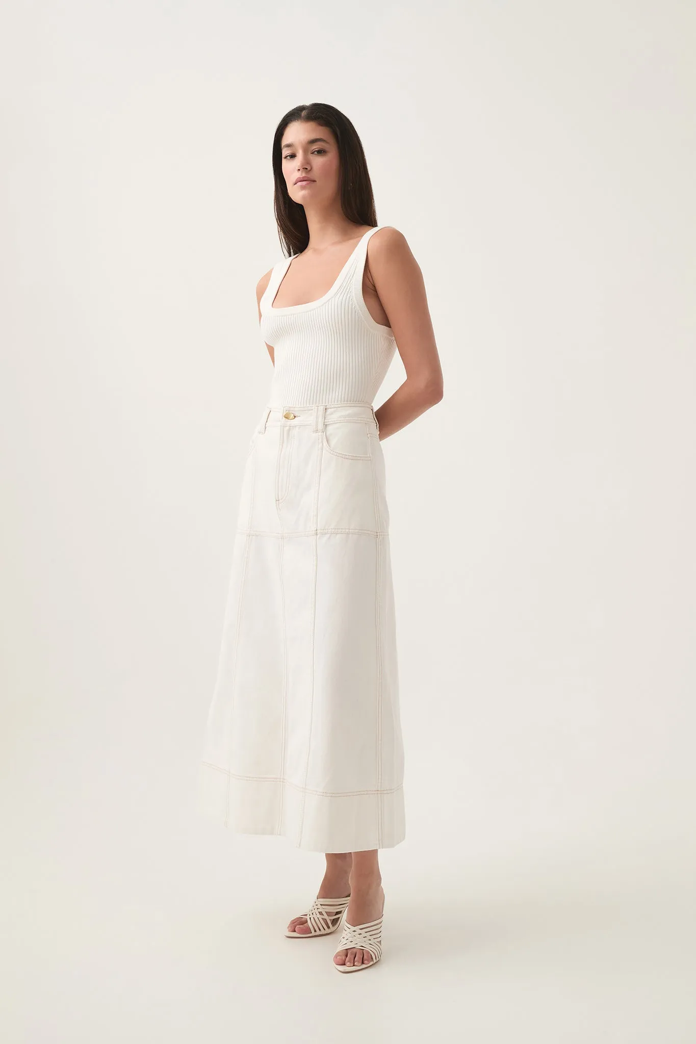 Emilie Denim Midi Skirt