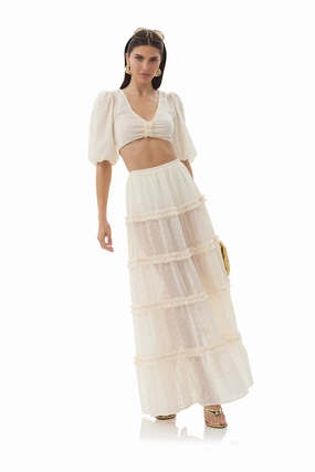 LowMaintenance Fabric Everyday Comfort Fit Emily Top - Gardenia