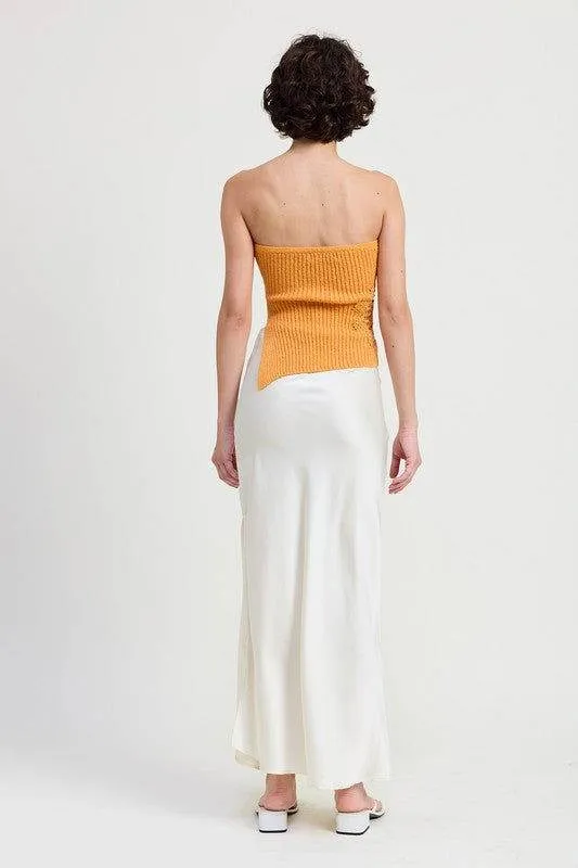 Emory Park Ribbed Asymmetrical Hem Tube Top
