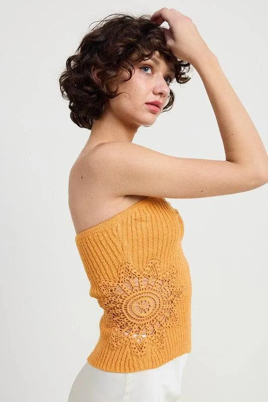 Emory Park Ribbed Asymmetrical Hem Tube Top