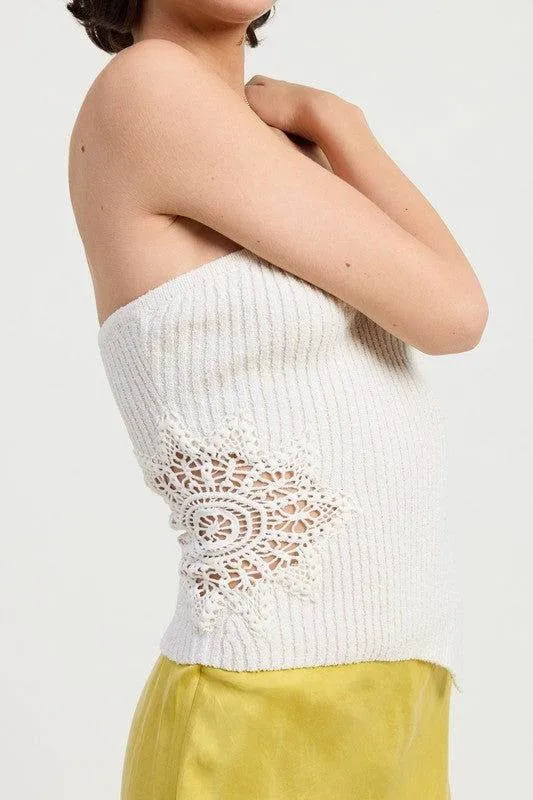 Emory Park Ribbed Asymmetrical Hem Tube Top