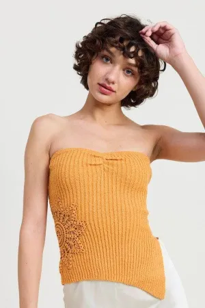 Emory Park Ribbed Asymmetrical Hem Tube Top