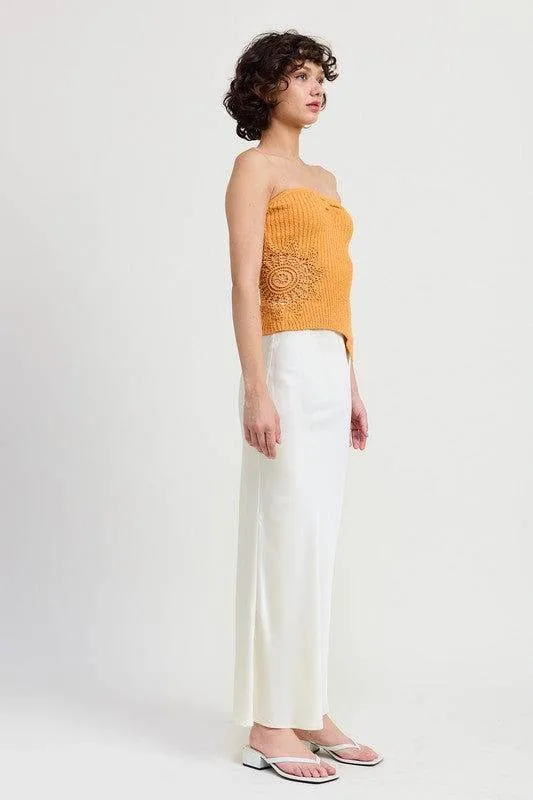 Emory Park Ribbed Asymmetrical Hem Tube Top
