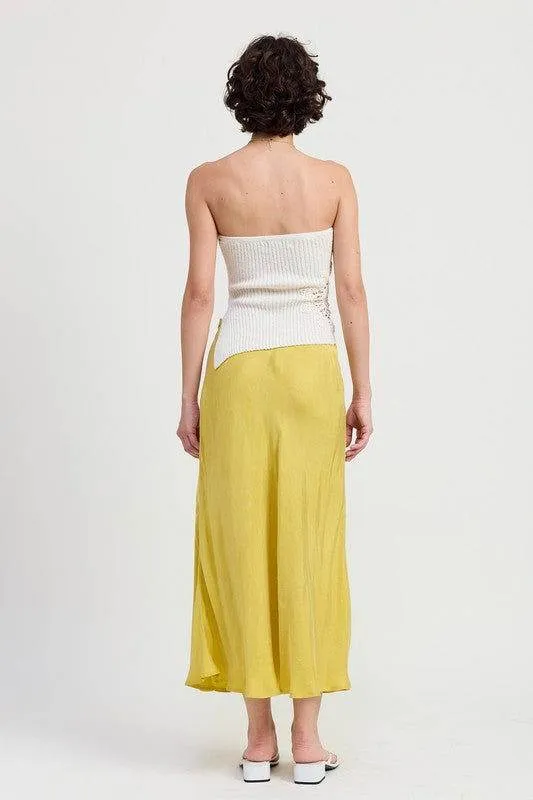 Emory Park Ribbed Asymmetrical Hem Tube Top