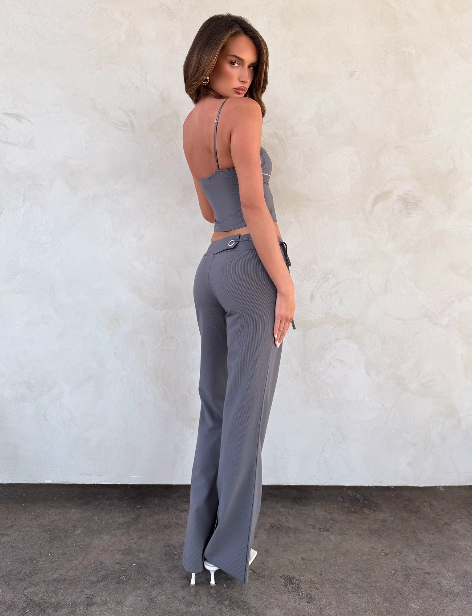 Timeless Layers EMORY PANT - GREY PINSTRIPE