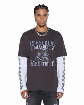Elegant RecycledBlend ENGINE LS LAYER TEE FADED BLACK