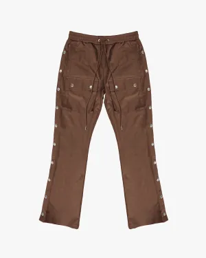 EPTM SNAP CARGO FLARED PANTS-BROWN