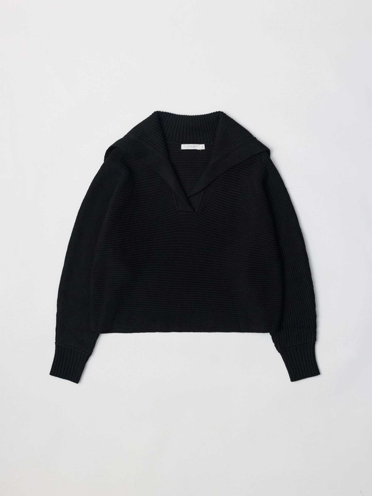 Simone Collared Sweater Black Breathable fabric
