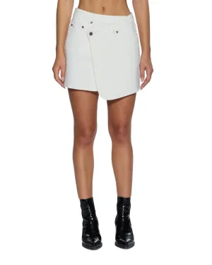 RAP SKIRT CURVE ECRU Distressed Details