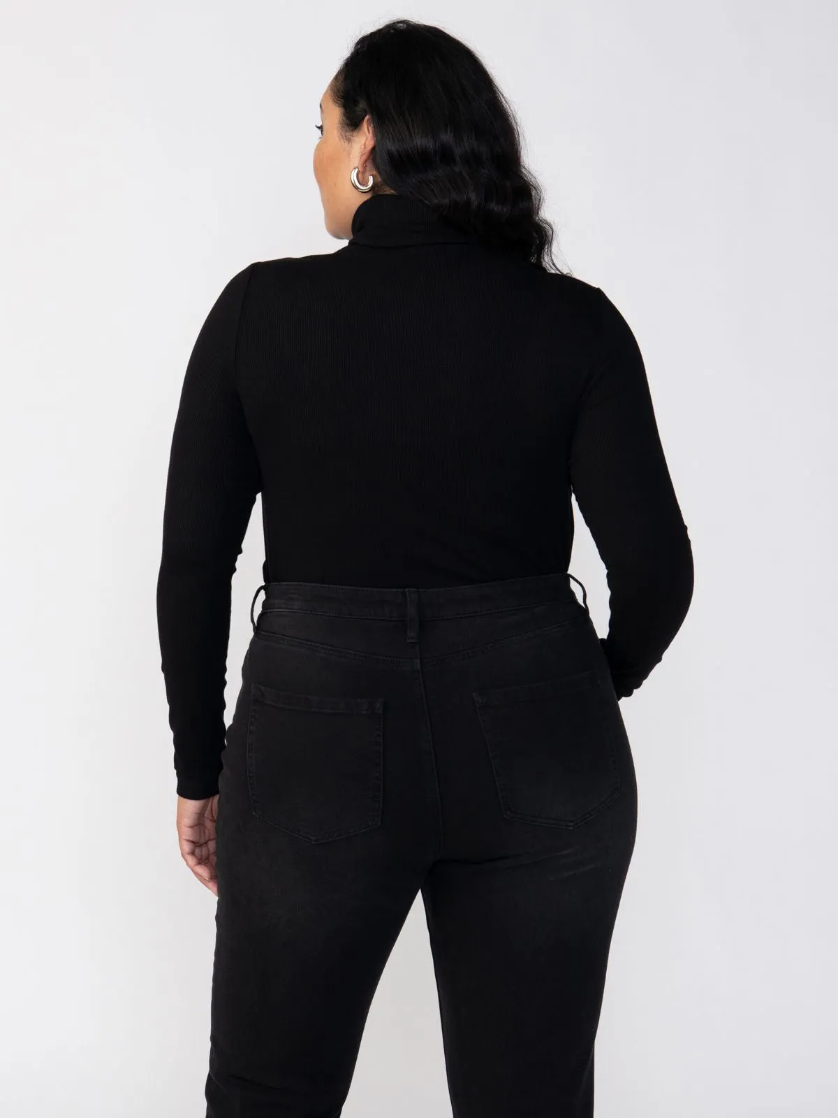Essential Turtleneck Top Black Extended Sizing EnhancedDurabilityFinish