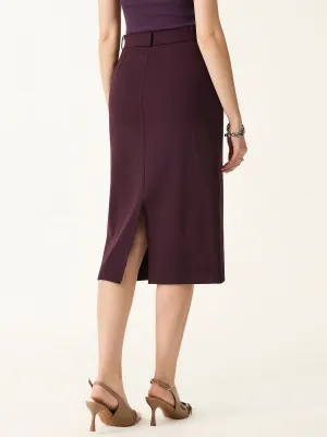 Essential A-line Midi Skirt with Zippered Pockets Functional Fit
