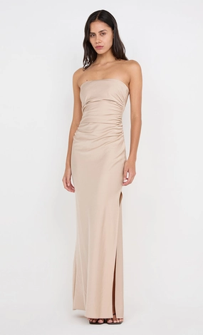 Easy Movement Sleek Layer ETERNITY STRAPLESS MAXI DRESS - SAND