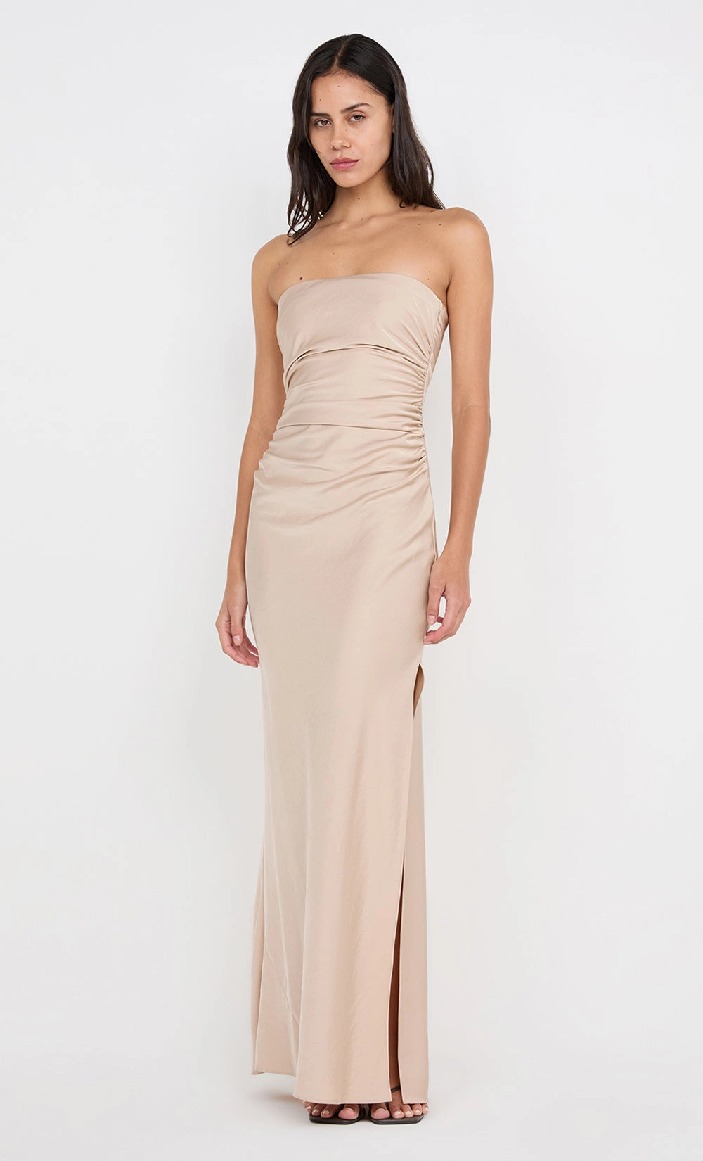 Easy Movement Sleek Layer ETERNITY STRAPLESS MAXI DRESS - SAND