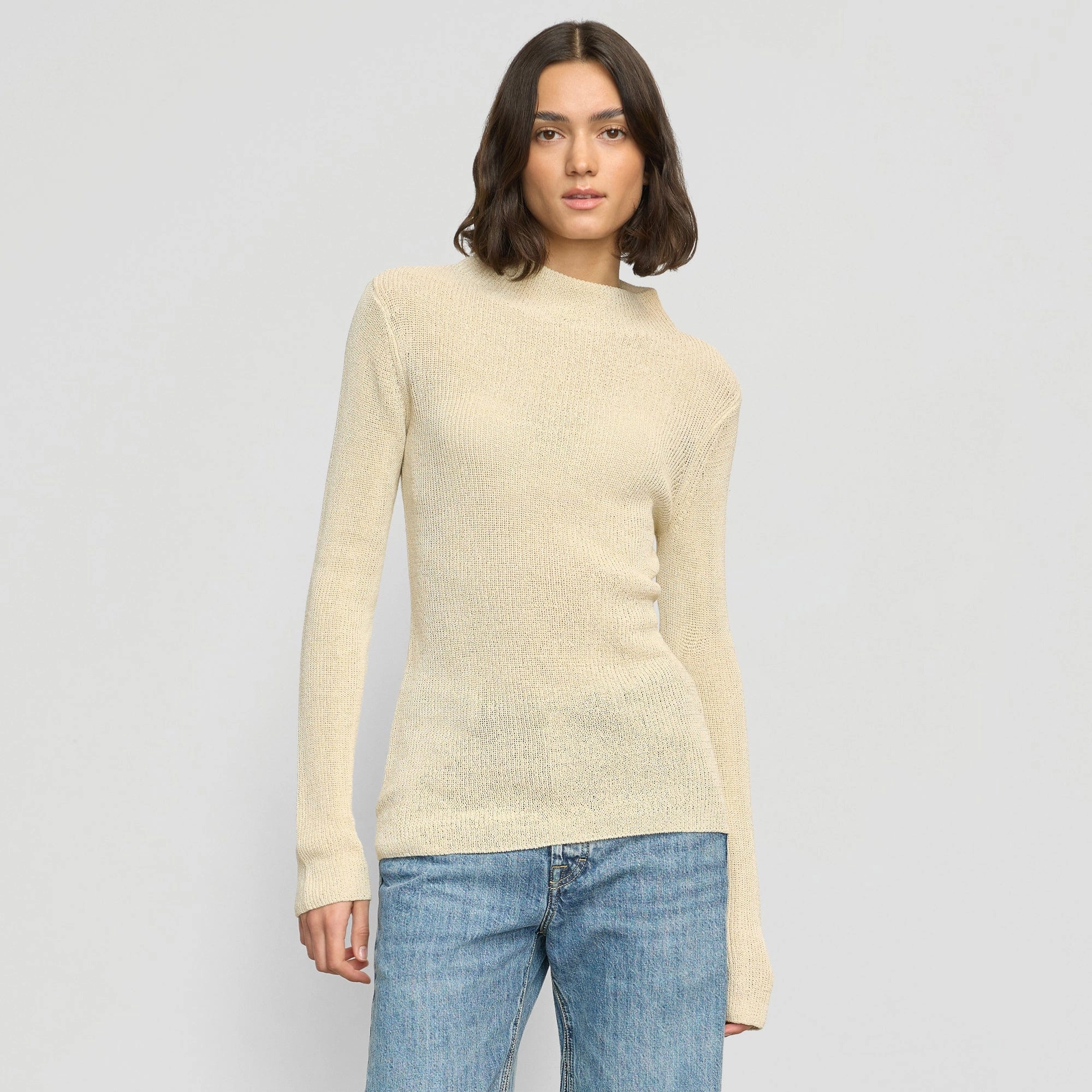 Winter Must-Have Wear Versatile Look Lynne Slim Semi-Sheer Sweater