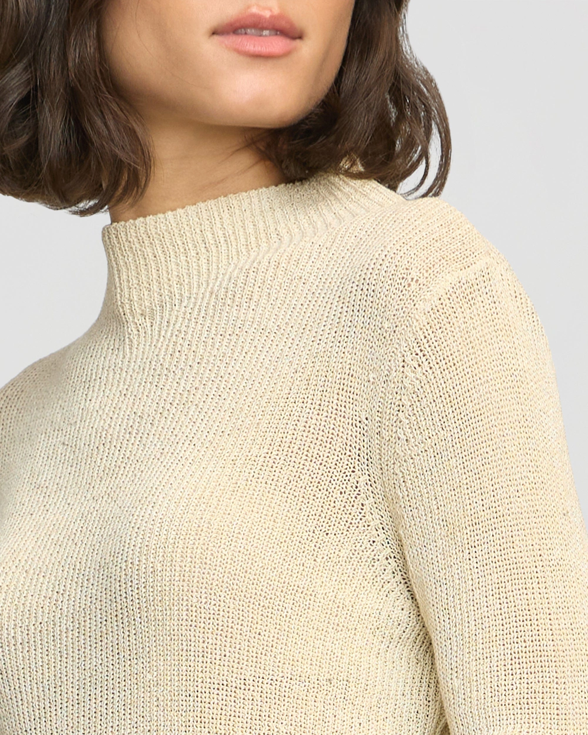 Low Maintenance Fabric All Day Wear Lynne Slim Semi-Sheer Sweater