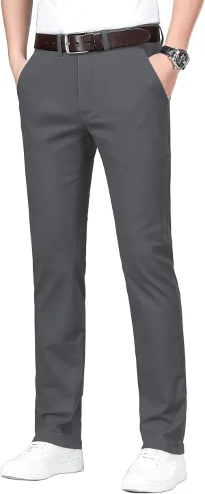 ESSYSHE Mens Slim Fit Chino Pants Stretch Casual Khaki Pants for Men