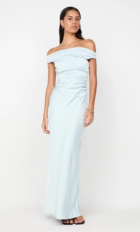 Bell-Sleeve Seasonal Mood ETERNITY OFF SHOULDER MAXI - ARCTIC BLUE