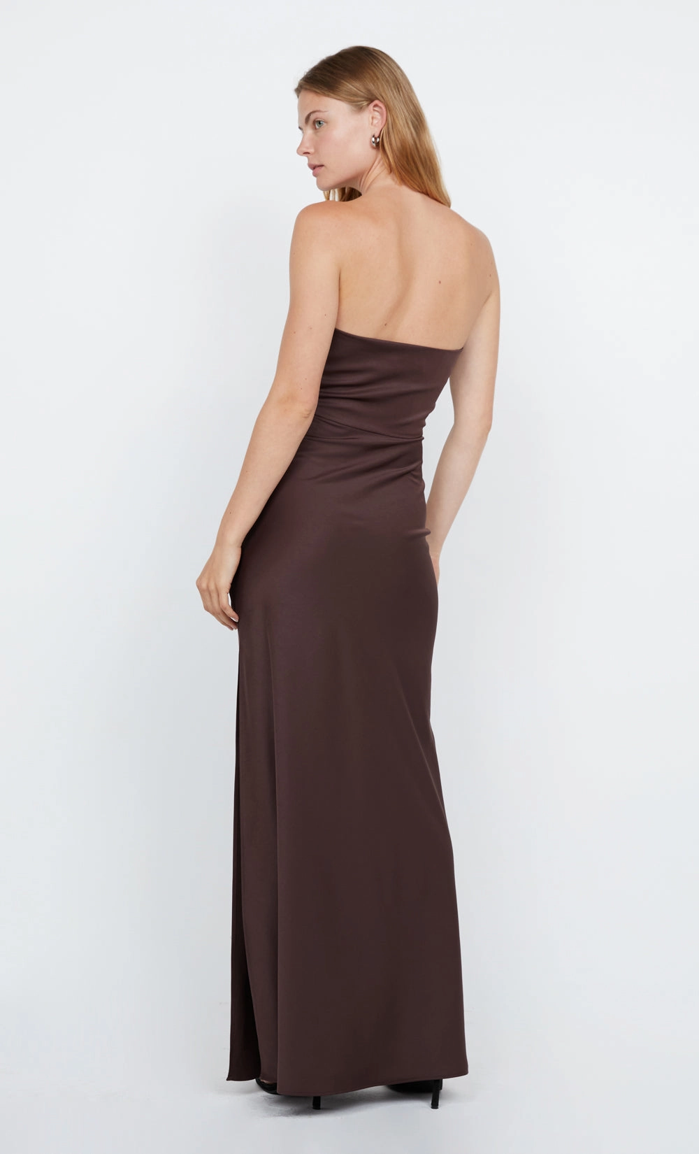 Evening-Wear Perfectly Fitted ETERNITY STRAPLESS MAXI DRESS - DARK CHOCOLATE