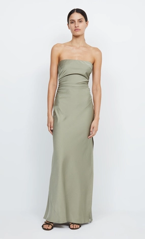 Effortless Touch ETERNITY STRAPLESS MAXI DRESS - SAGE