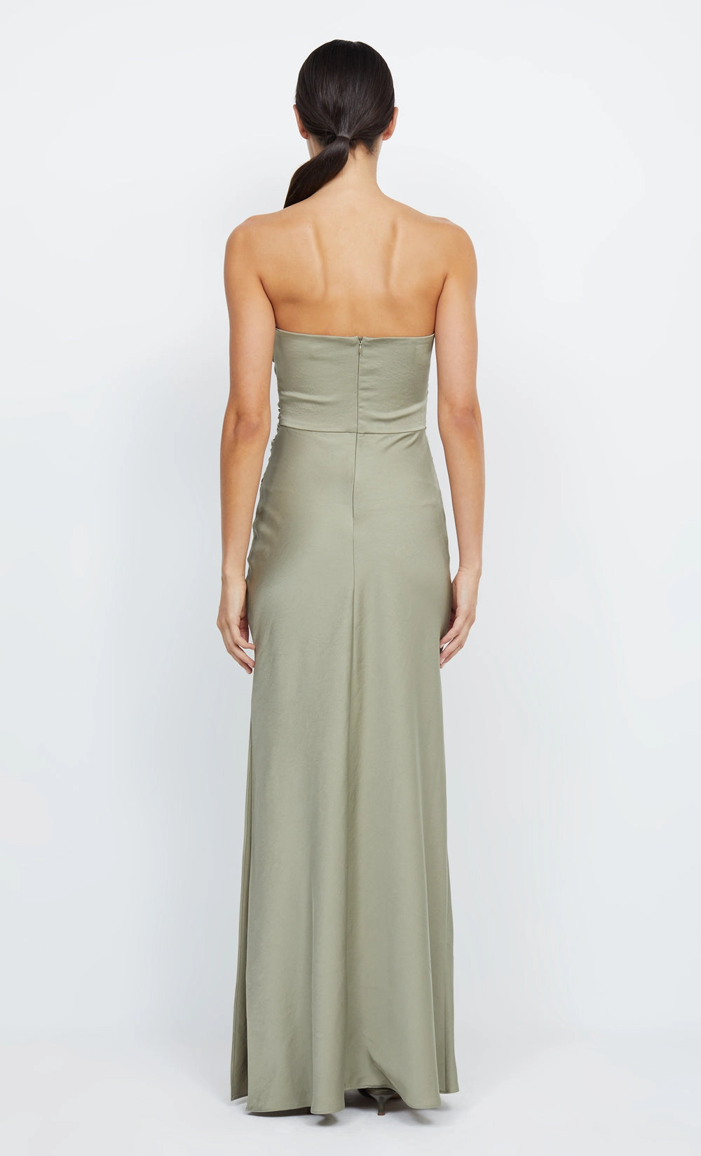 ETERNITY STRAPLESS MAXI DRESS - SAGE Layered-Sleeve Breathable Design