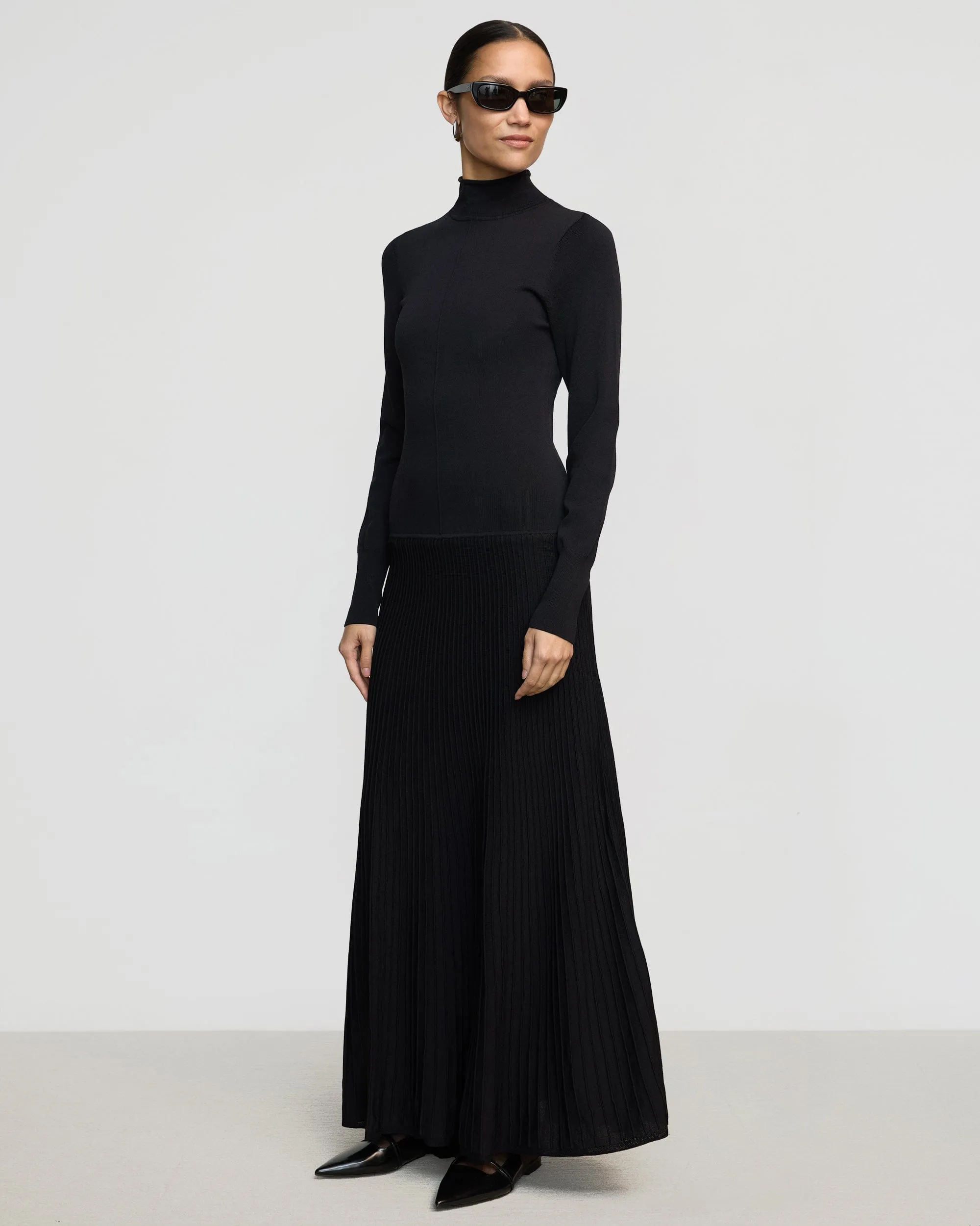 Chandra Ottoman-Knit Long-Sleeve Dress Exclusive-Design