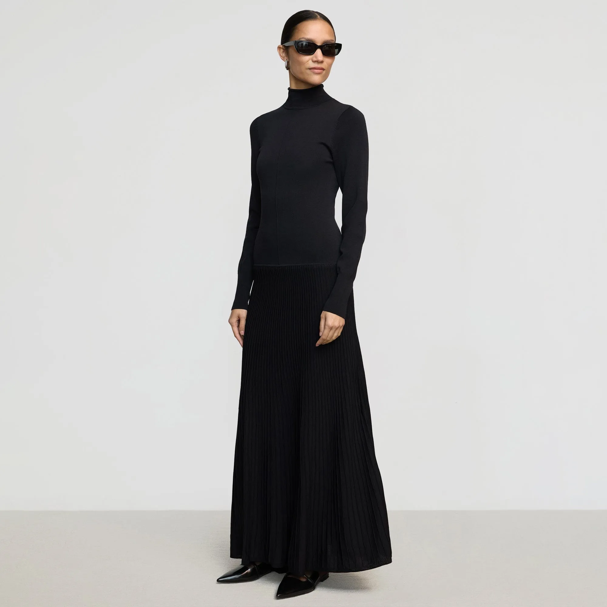 Chandra Ottoman-Knit Long-Sleeve Dress Classic Appeal