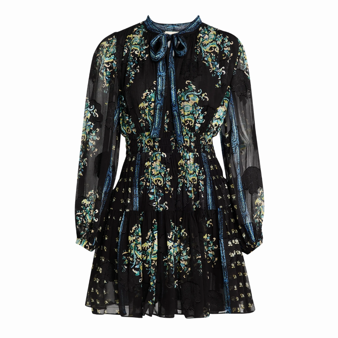 Neutral-Shade Maris Necktie Mini Dress