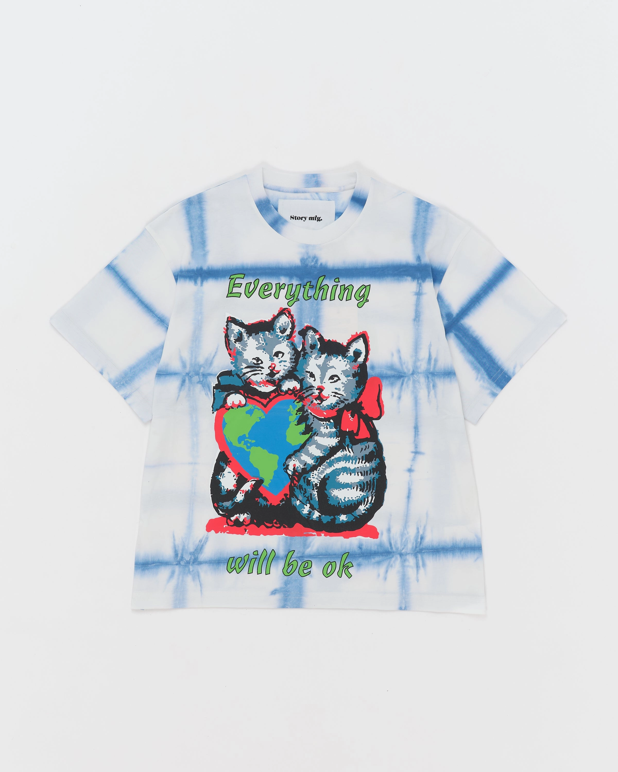 Grateful Tee SS - Indigo Kitten Courage Premium Material Playful Design