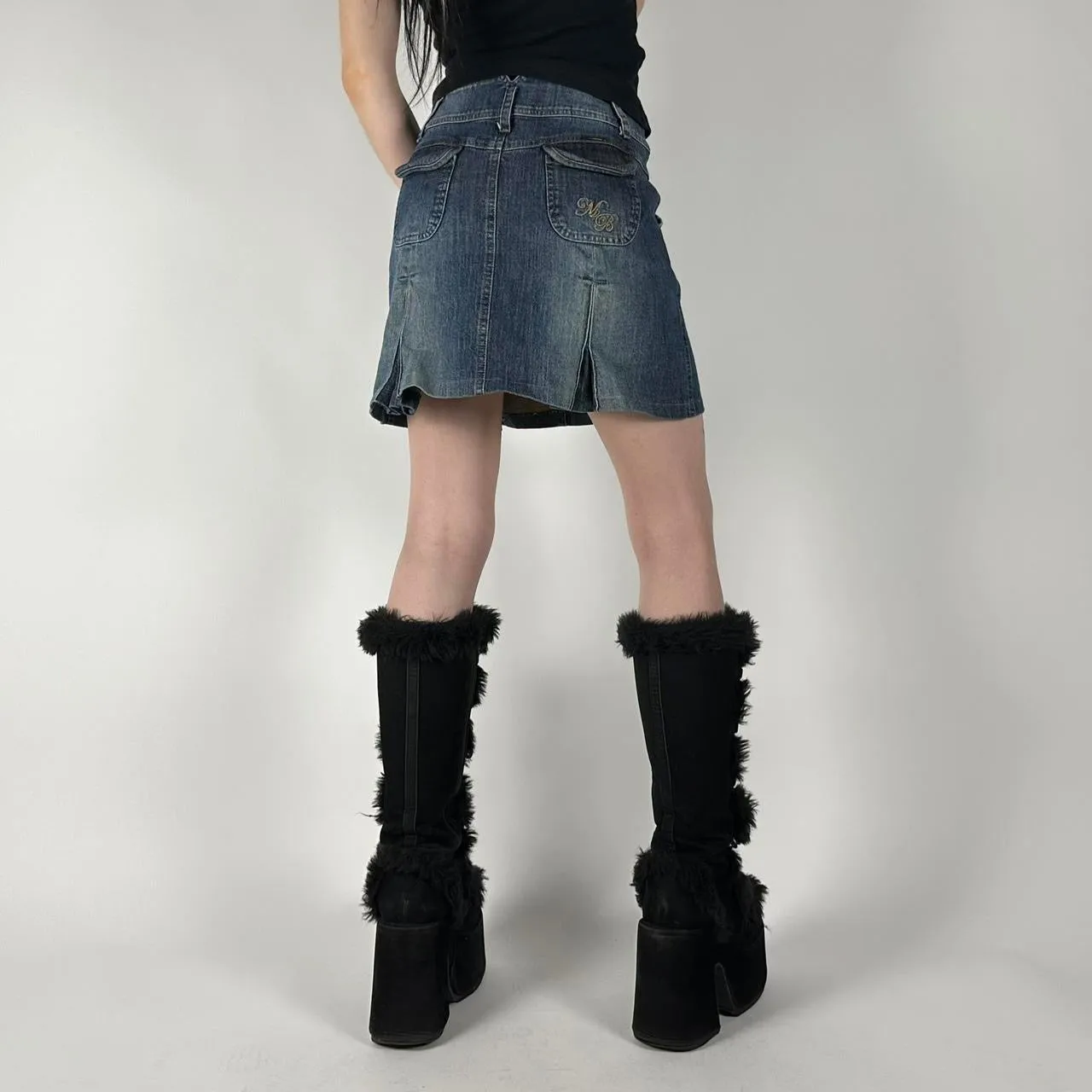 Euro Y2K Denim Mini Skirt (S)