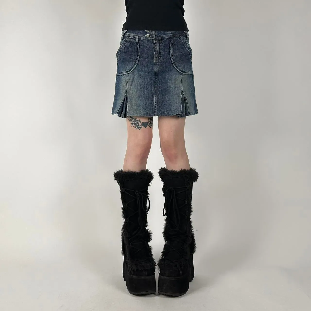 Euro Y2K Denim Mini Skirt (S)