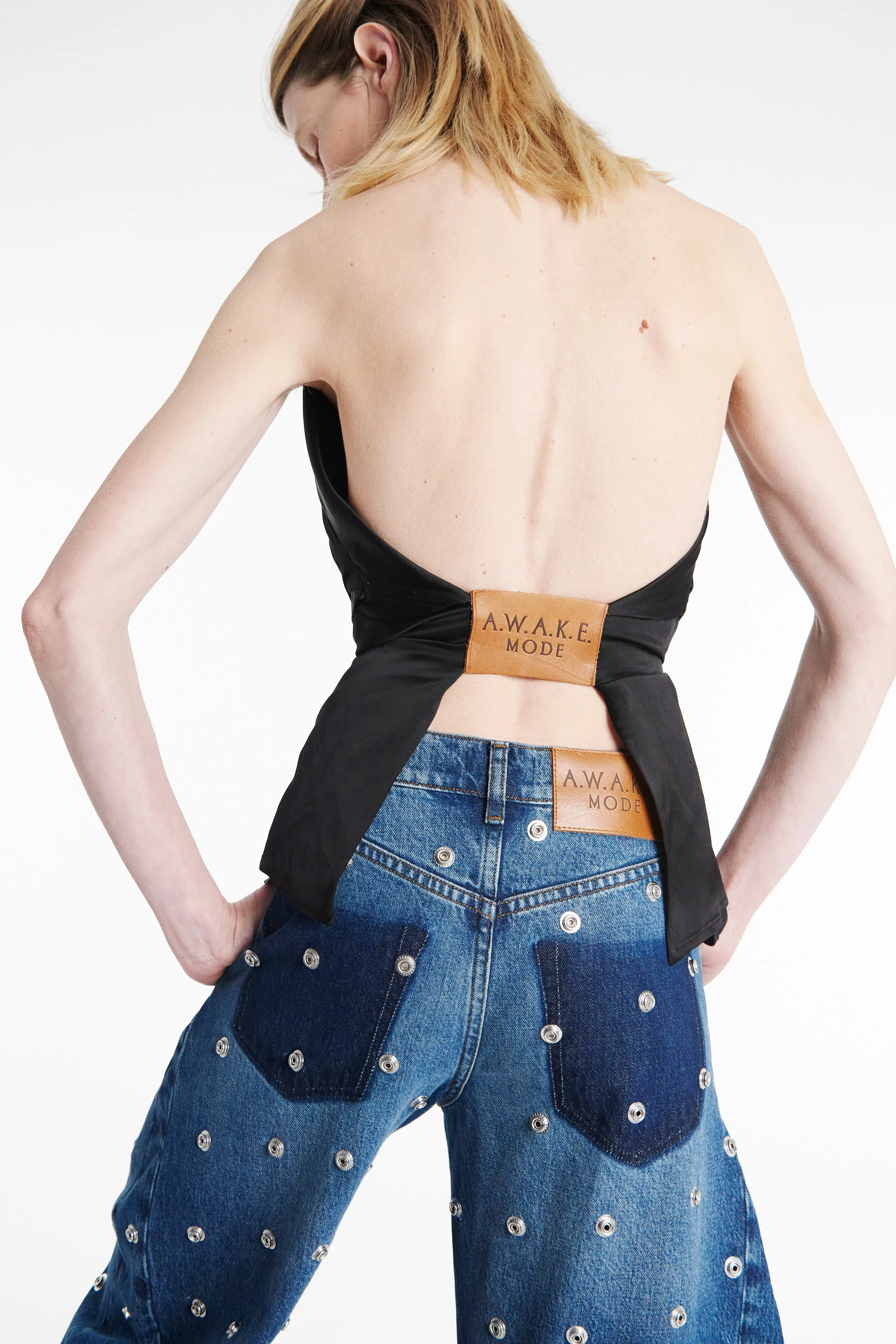 Chic Fit Studded Organic Jeans Blue Denim