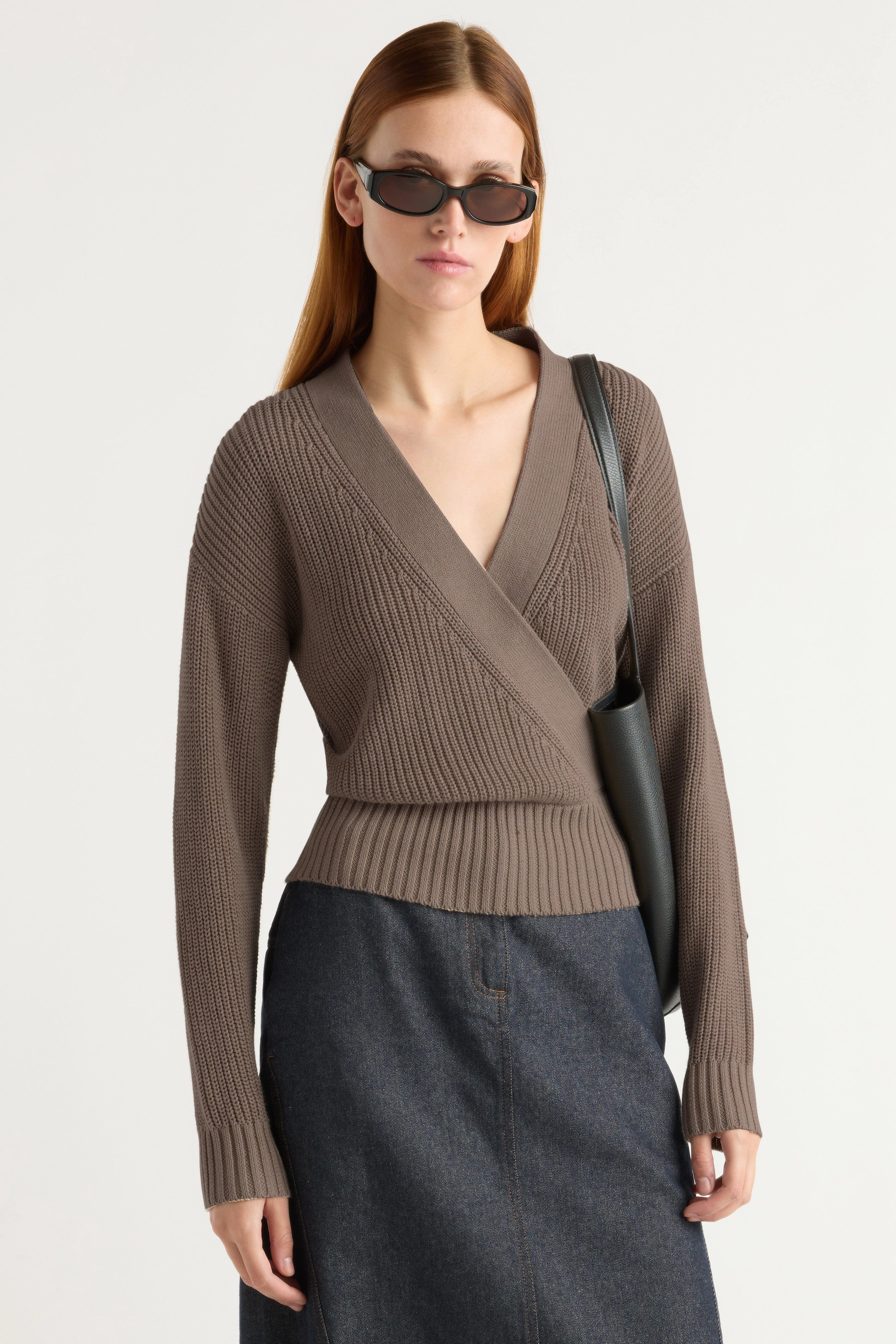 Comfy and Cozy Chilly Weather Wear Maren Cropped V-Neck Sweater