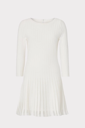 Tabitha Sheer Godet Mini Dress Ribbed Detailing