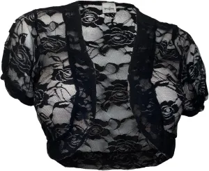 eVogues Sheer Cropped Short Sleeve Bolero Shrug