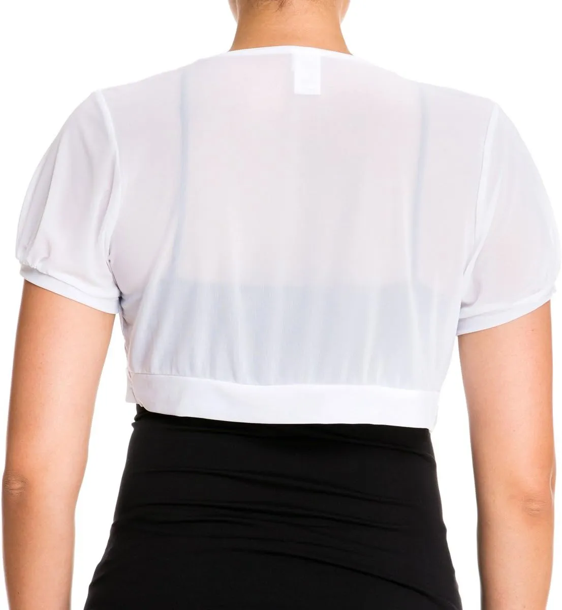 eVogues Sheer Cropped Short Sleeve Bolero Shrug