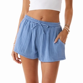 Denim Blue Cotton Cabana Shorts Sneakers Reflective Safety Stripes