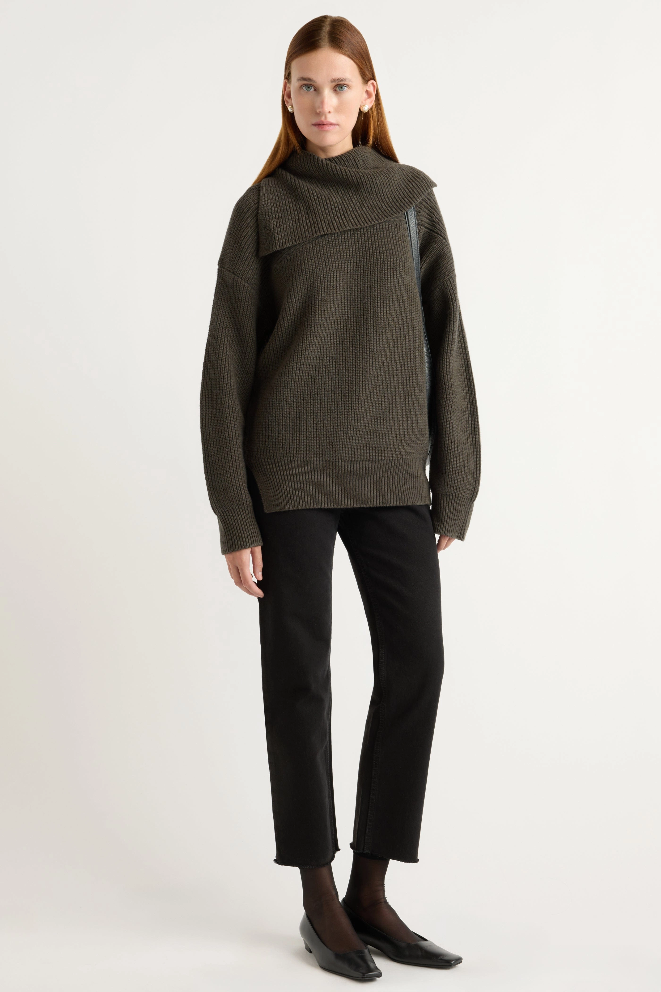 Effortless Fit Ezra Organic Cotton-Wool Foldover-Collar Sweater