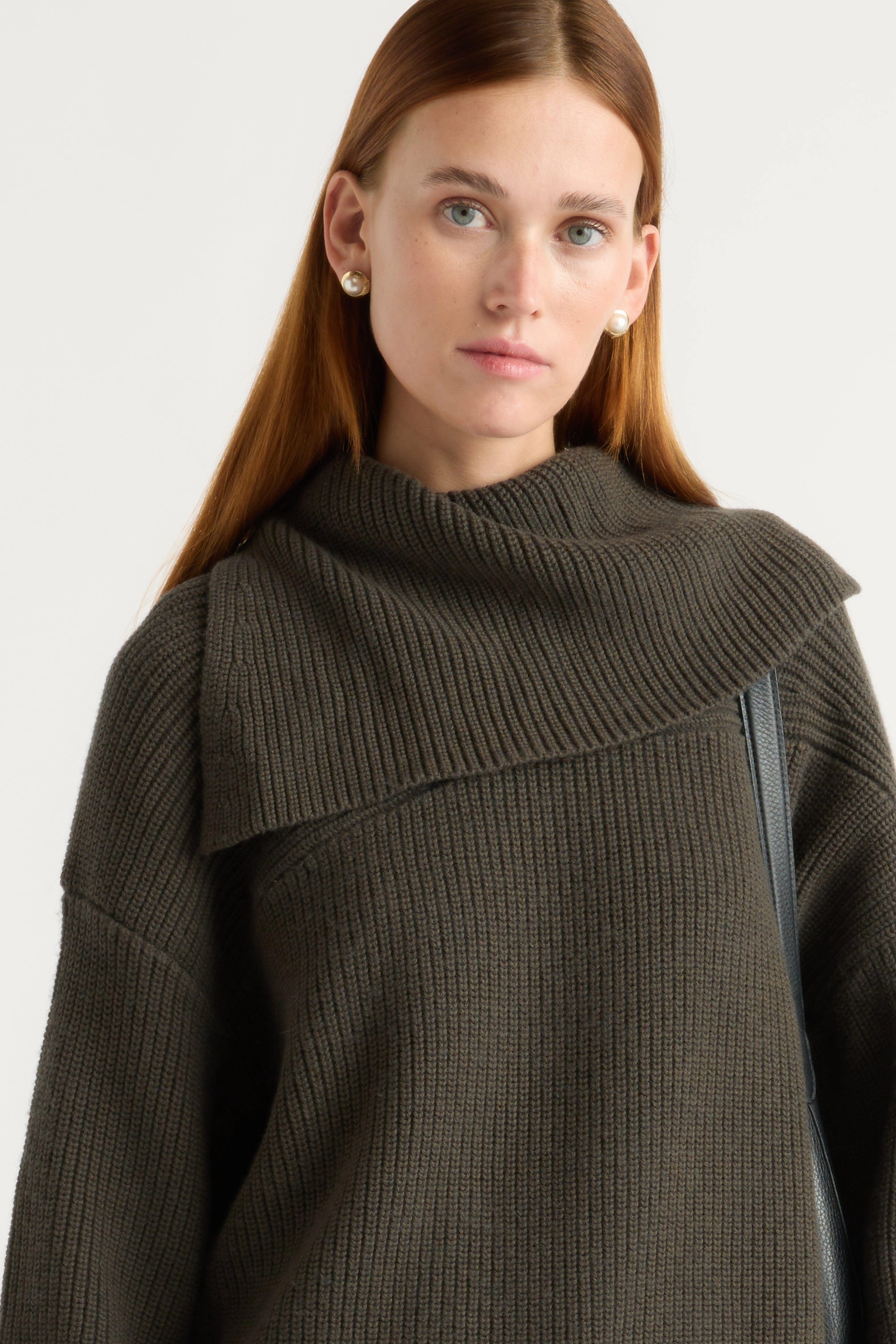 Snug Layer Ezra Organic Cotton-Wool Foldover-Collar Sweater