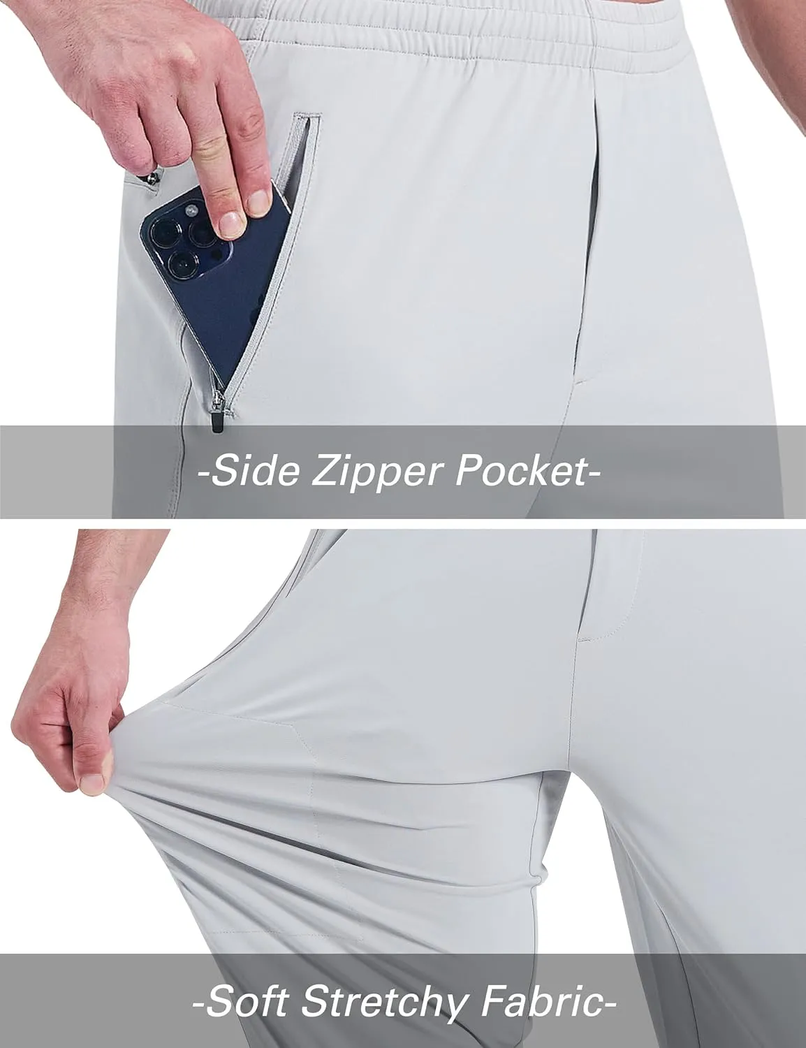 EZRUN Men's Joggers Stretch Athletic Workout Golf Pants Quick Dry Work Sweatpants Running Gym Hiking Track Pants