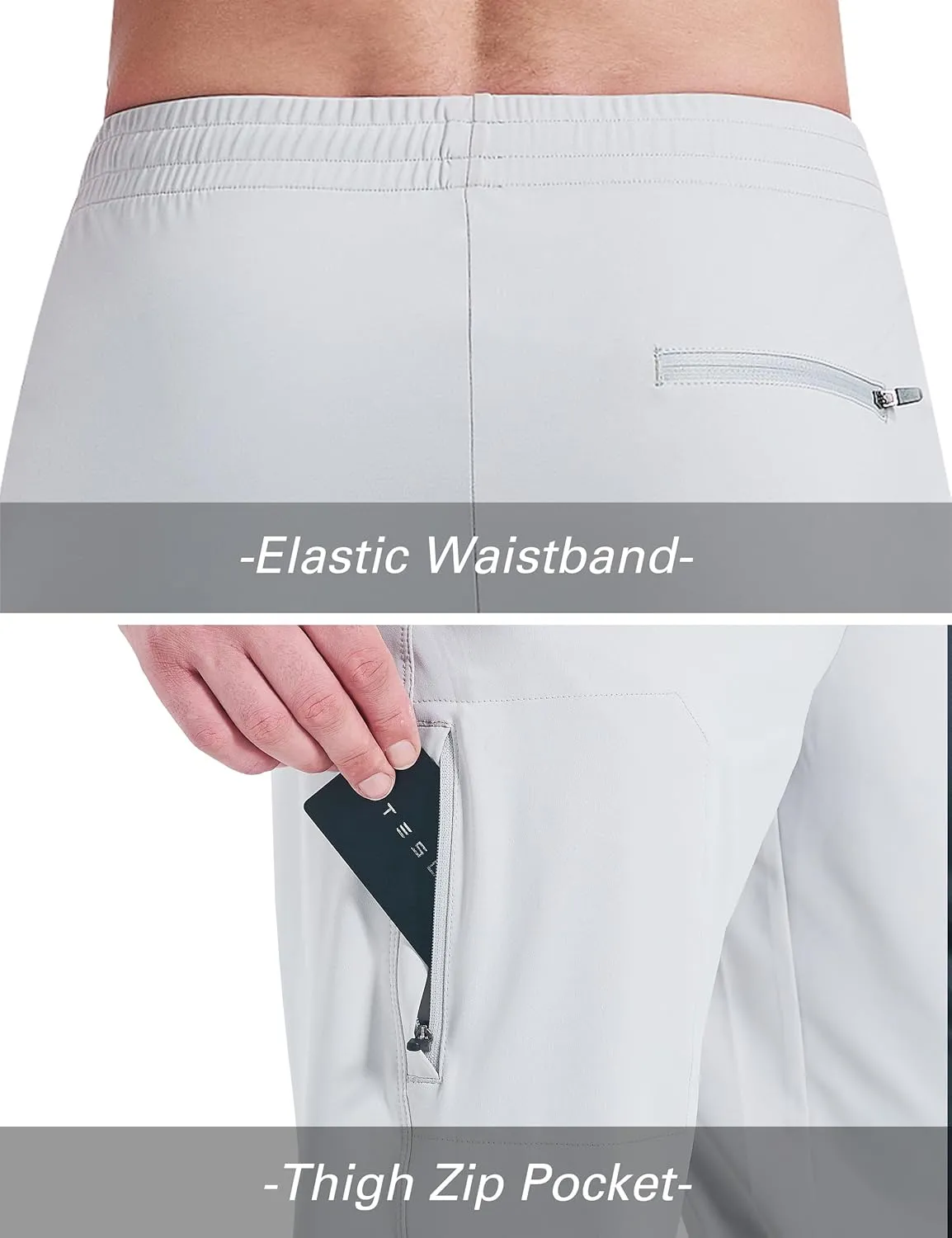 EZRUN Men's Joggers Stretch Athletic Workout Golf Pants Quick Dry Work Sweatpants Running Gym Hiking Track Pants