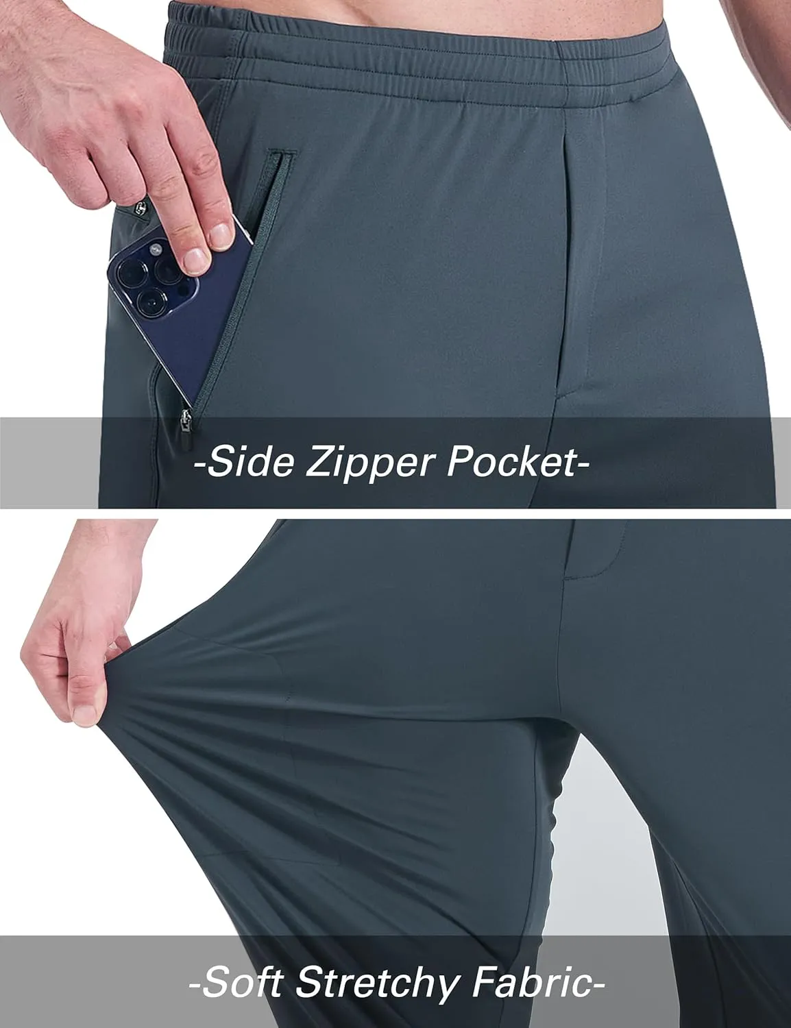EZRUN Men's Joggers Stretch Athletic Workout Golf Pants Quick Dry Work Sweatpants Running Gym Hiking Track Pants