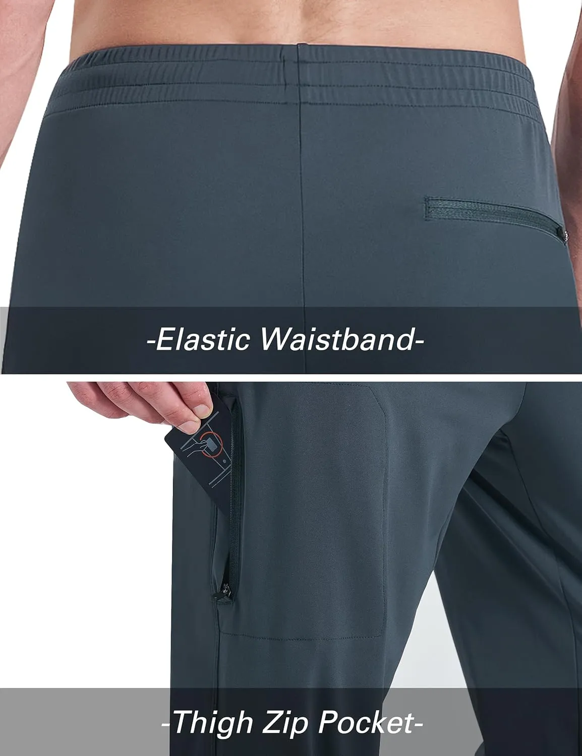 EZRUN Men's Joggers Stretch Athletic Workout Golf Pants Quick Dry Work Sweatpants Running Gym Hiking Track Pants