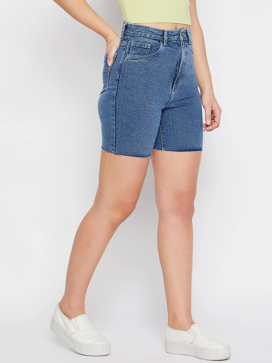 Stylist Pick Madame Fitted Blue Denim Shorts