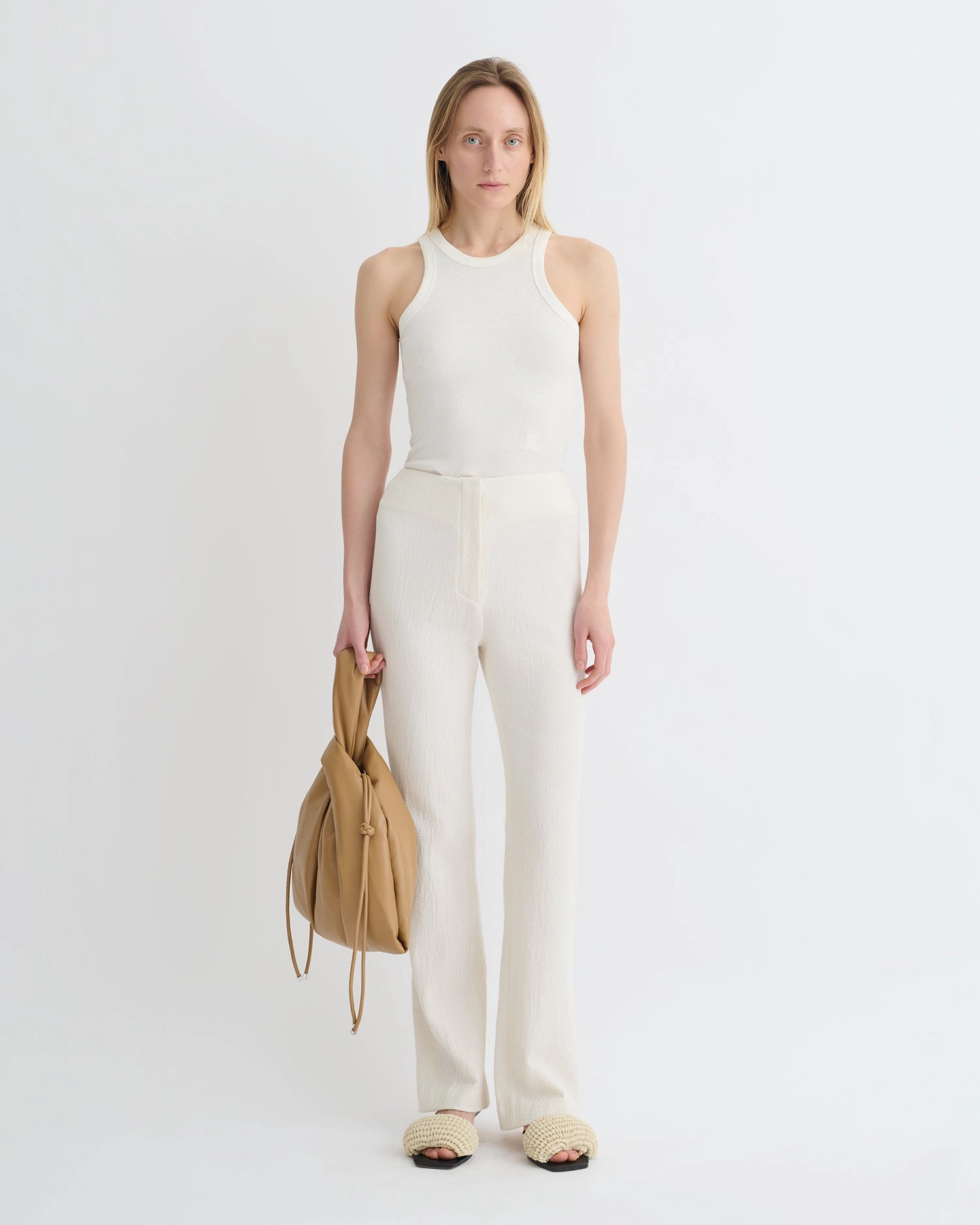 Active Motion Shera - Crepe Melange Pants - Creme