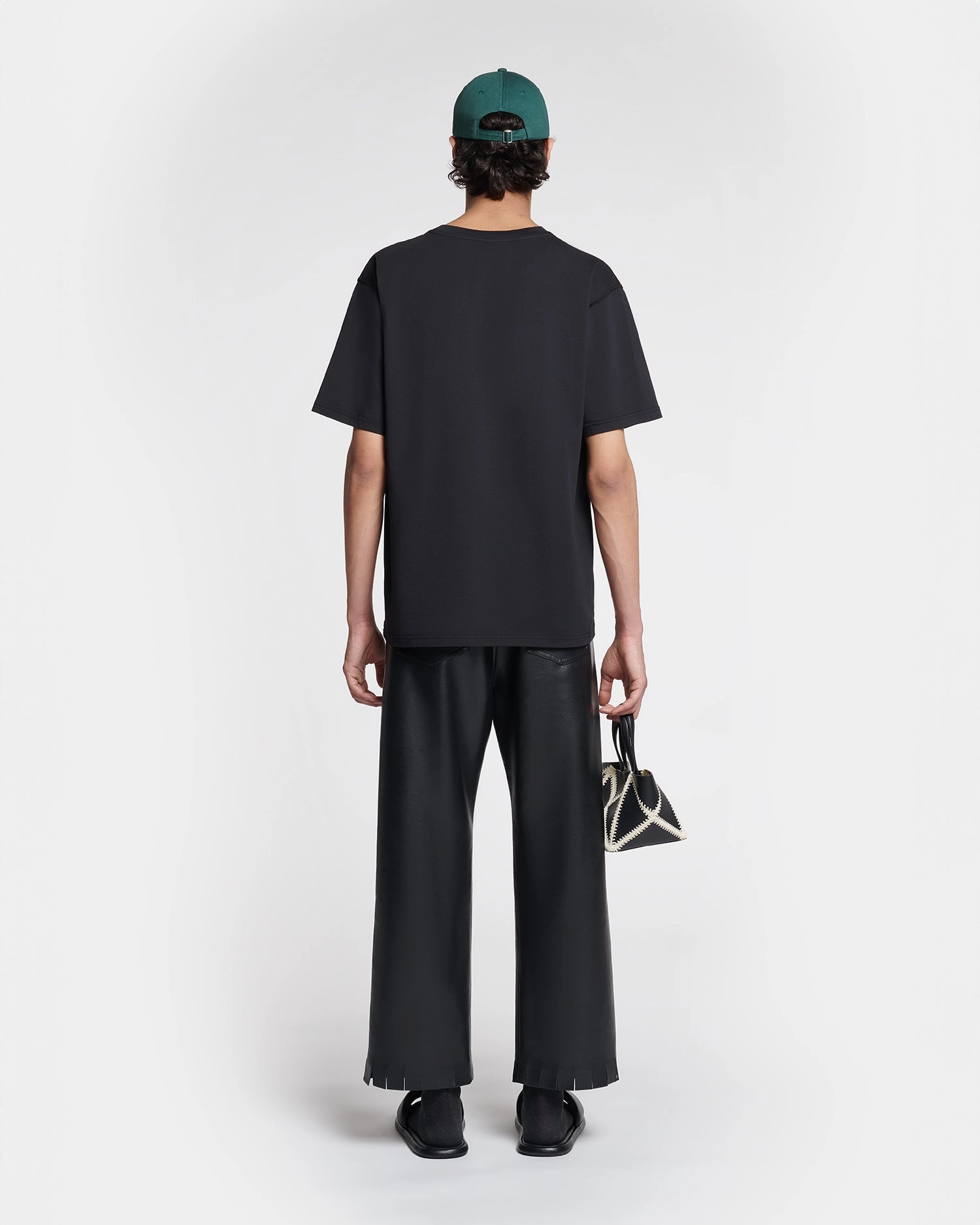 Reece - Embroidered Cotton-Jersey T-Shirt - Black Minimalist Silhouette Cut