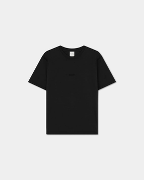 Tailored Placket LongLastingDurability Reece - Embroidered Cotton-Jersey T-Shirt - Black