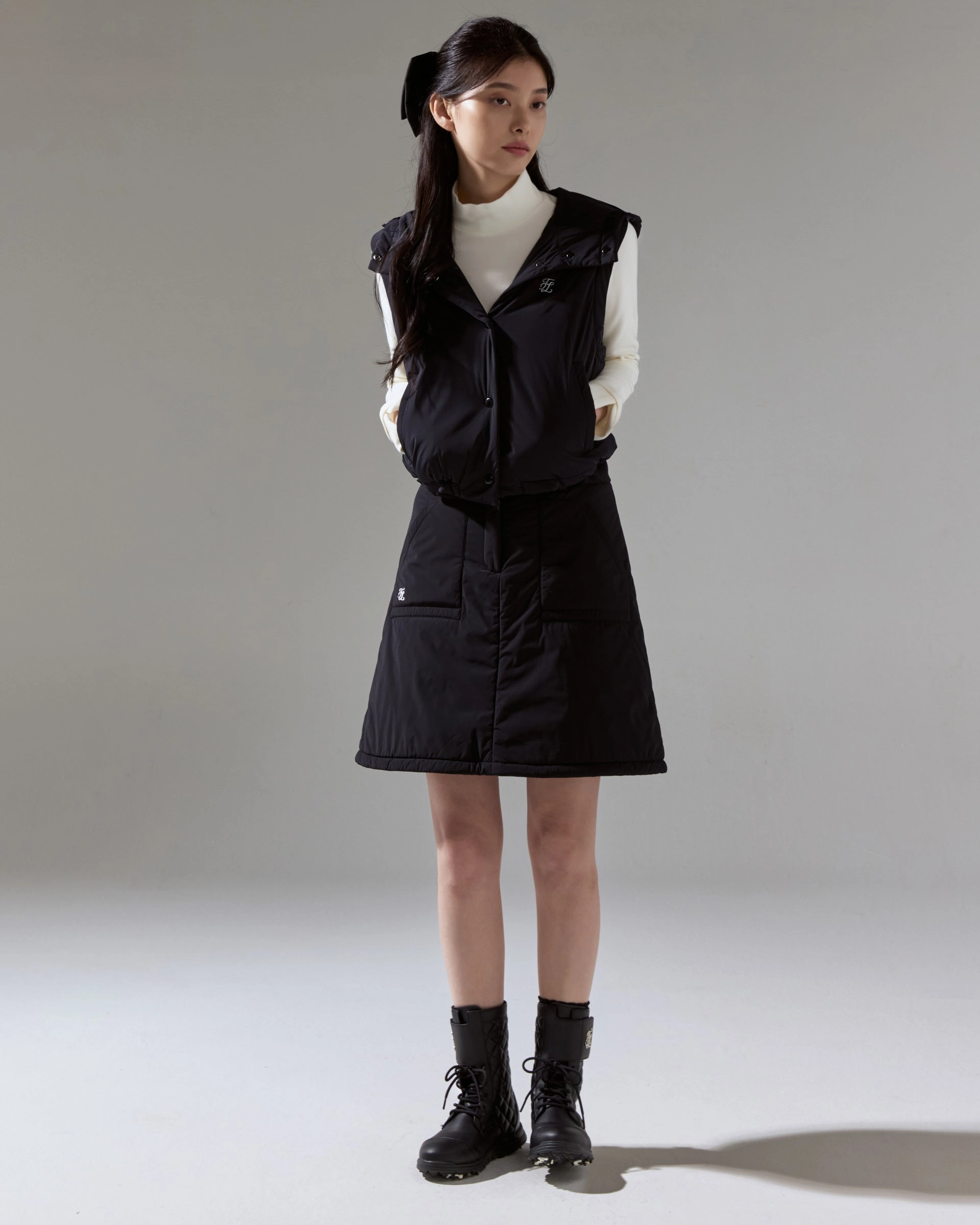 VentilatedArmholes Fair Liar Cropped Puffy Vest - Black