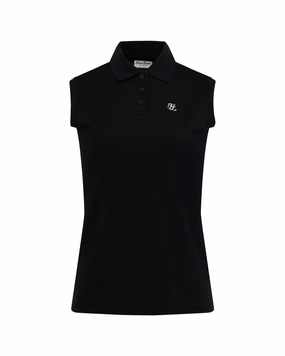 Wrinkle Resistant Weave OdorResistant Fair Liar loose fit polo sleeveless t-shirt - Black