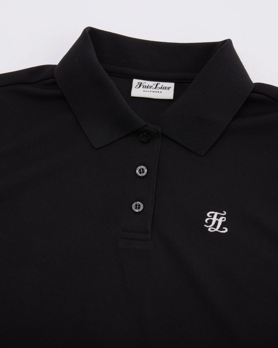 Fair Liar loose fit polo sleeveless t-shirt - Black Reinforced Shoulder Panels
